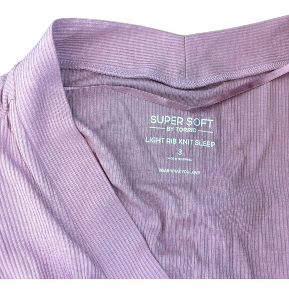 TORRID Super Soft Light Rib Knit Sleep Shirt Size 3 Purple - Picture 2 of 4